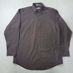 Perry Ellis Men's Brown Long Sleeve Button-Down Shirt Size M